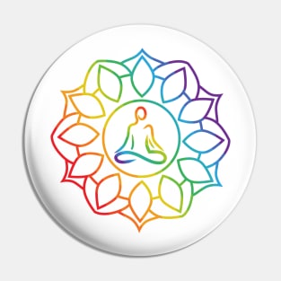 Yoga Mandala Rainbow Colors Pin