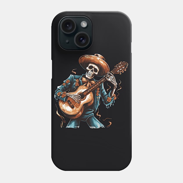 skeleton playing guitar Phone Case by WoodShop93