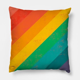 Bright rainbow with grunge texture Pillow