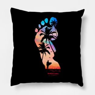 Surfer Footprint Pillow