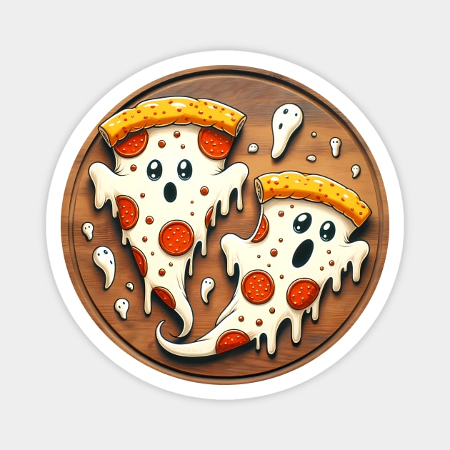 Funny Pizza Ghost Halloween Magnet by logiamerch