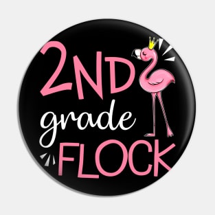 Flamingo Back To School 2nd Second Grade Flock Pin