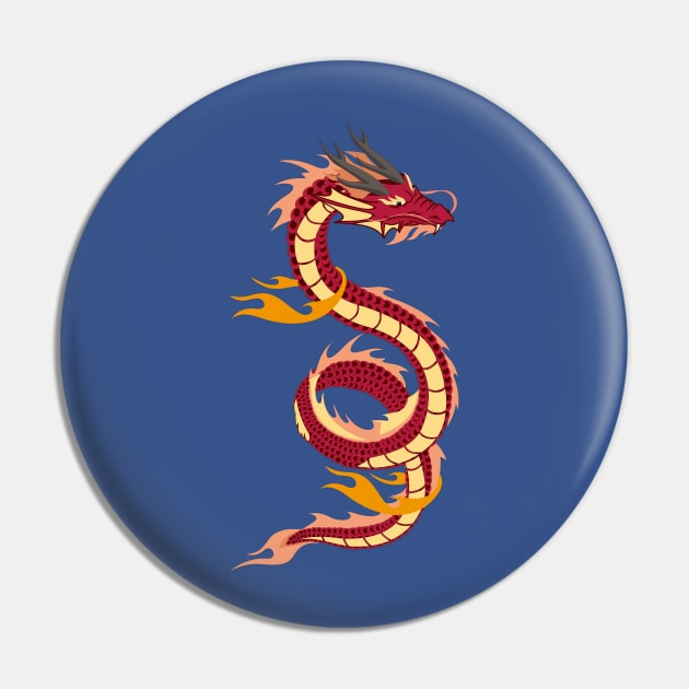 Asian Dragon Pin by Mako Design 