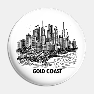 gold coast australia city simple line art illustration Pin