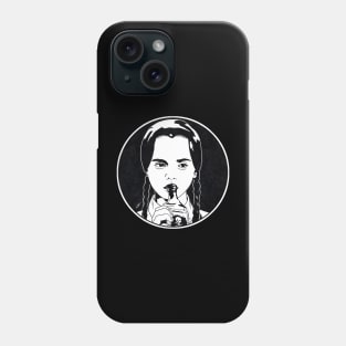 WEDNESDAY - The Addams Family (Circle Black and White) Phone Case