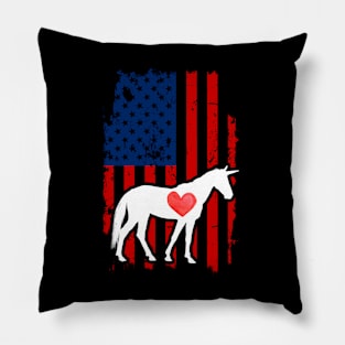 Unicorn Merica Usa American Flag Pillow