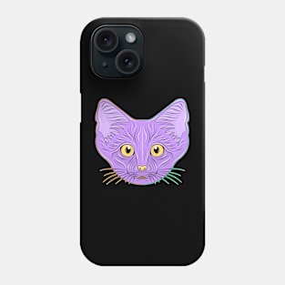 purple sand cat face Phone Case