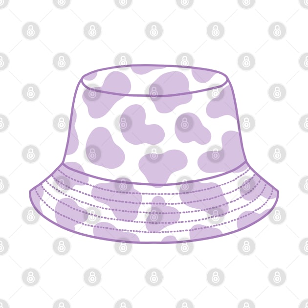 Pastel purple cow print bucket hat by Nikamii