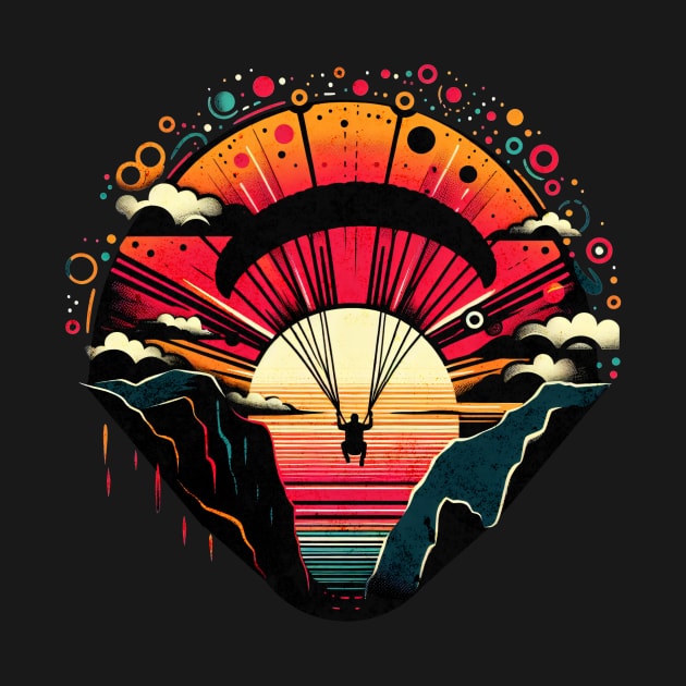 Retro Vintage Paragliding Design by Miami Neon Designs