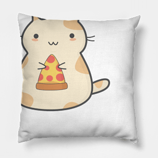 Cute Pizza Cat T-Shirt Pillow