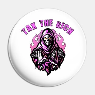 Tax The Rich Pink Pin