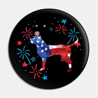 Labrador Uncle Sam Hat 4Th Of July Pin