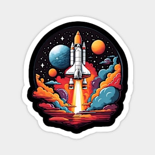 Rocket Launch Cosmos Magnet