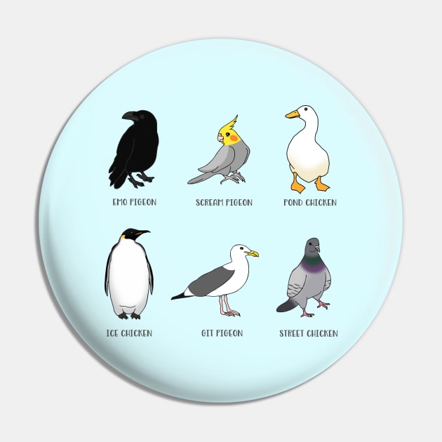 crow emo pigeon, penguin ice chicken, pigeon street chicken, duck pond chicken, parrot scream pigeon, seagull git pigeon Pin by FandomizedRose