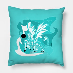 light manticore Scorpio ecopop lion winged beast art Pillow