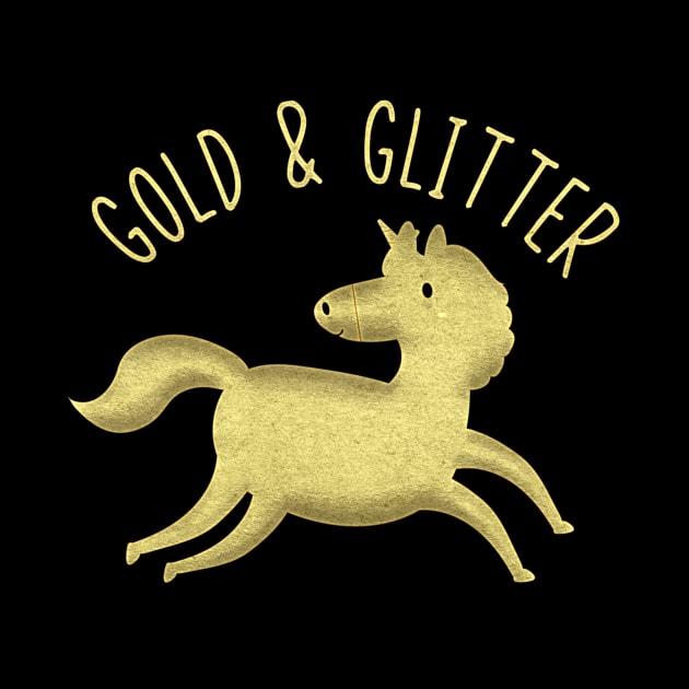 Gold and Glitter Unicorns by Imutobi