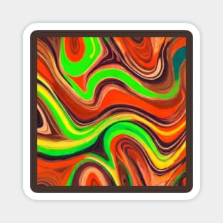 Colorful Abstract Paint Swirls Magnet