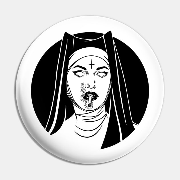 Satanic Nun. Bad Nun Pin by OccultOmaStore