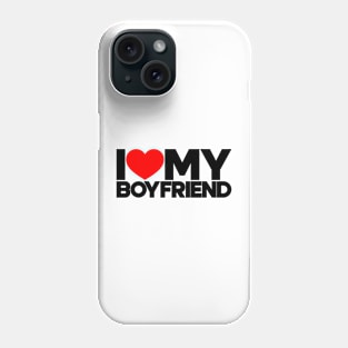 I Love My Boyfriend Red Hearts Love Couple Phone Case