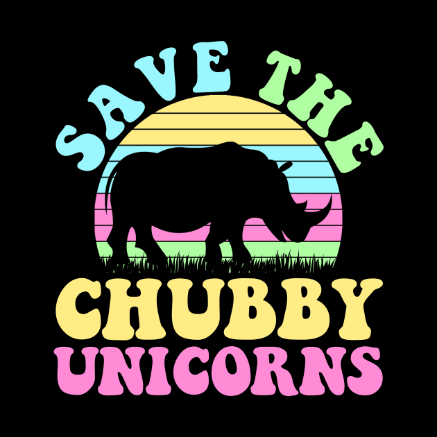 Save The Chubby Unicorns Vintage Funny Rhino Animal Rights by artbooming