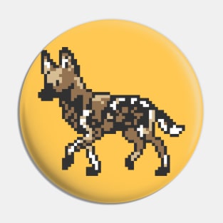 8bit African Wild Dog Pin