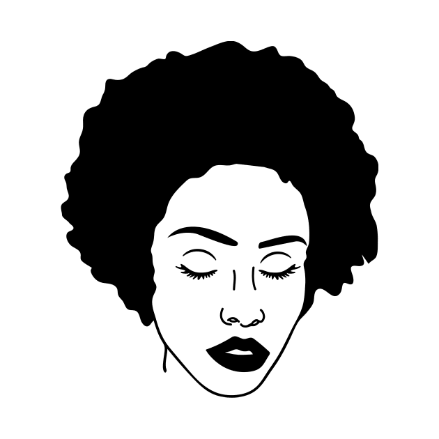 Woman with Curly Natural Afro Hair by Isabelledesign