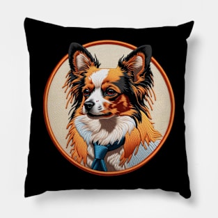 Business Papillon Embroidered Patch Pillow