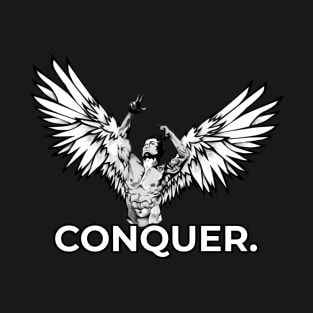 Zyzz Conquer Motivational Gym Weighlifting Bodybuilding Design T-Shirt