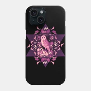 Indigo Sepia Barn Owl Phone Case