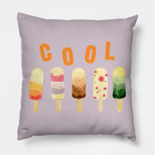 Ice Cream Watercolor Sketch Pillow