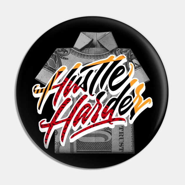 Hustle Harder Cardinal Red Pin by funandgames