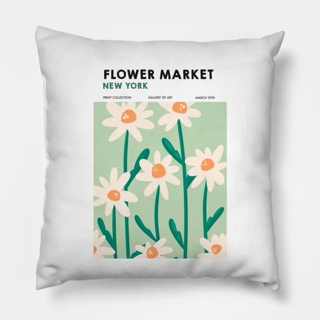 New York City Flower Market Print Pillow by mckhowdesign