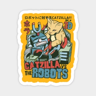 Catzilla vs Robots Magnet