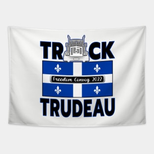 TRUCK TRUDEAU QUEBEC FLAG  FREEDOM CONVOY 2022 STICKERS MAGNETS SHIRTS CAPS Tapestry