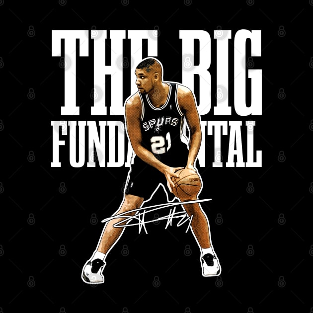 Tim Duncan The Big Fundamental Basketball Signature Vintage Retro 80s 90s Bootleg Rap Style by CarDE