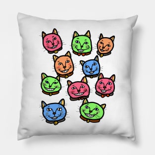 Happy Cheery Smiling Cats Pillow