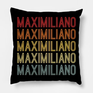 Maximiliano Name Vintage Retro Pattern Pillow