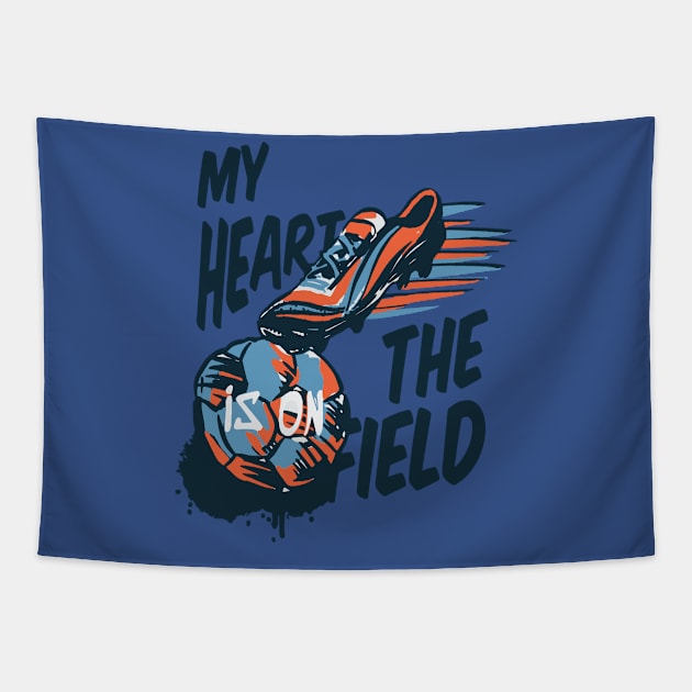 my heart is on the field Tapestry by Retuscheriet AB