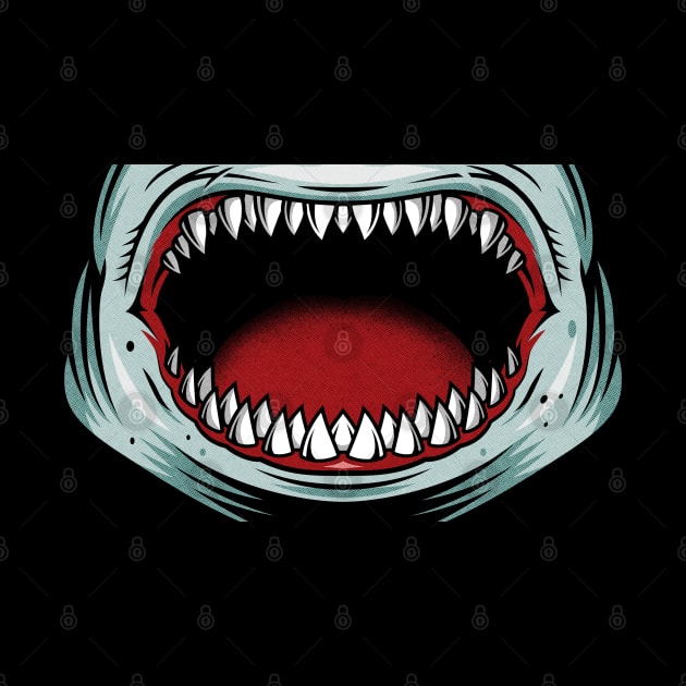 Jaws shark horror face by opippi