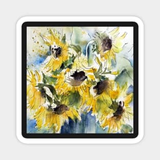 Sunflower Watercolor Graphic Art: Home Decor & Gifts Magnet