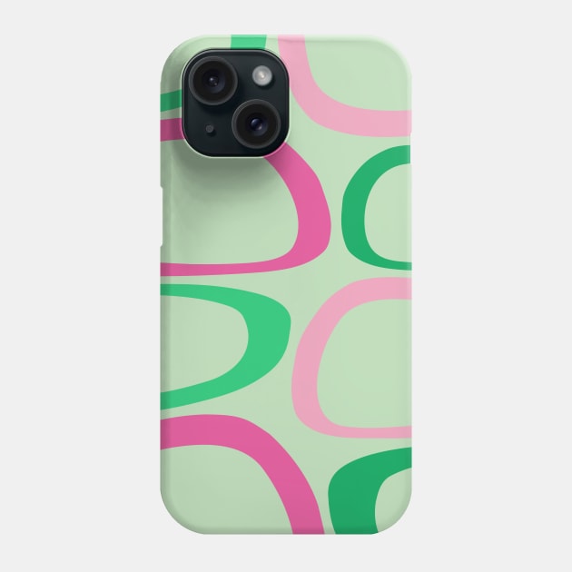 Mid Century Modern Abstract 20 Pink, Green Phone Case by tramasdesign