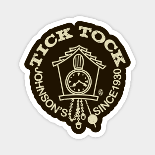 Vintage Tick Tock Johnson's Magnet