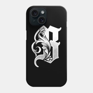 illustration of B font vintage style hand drawing design Phone Case