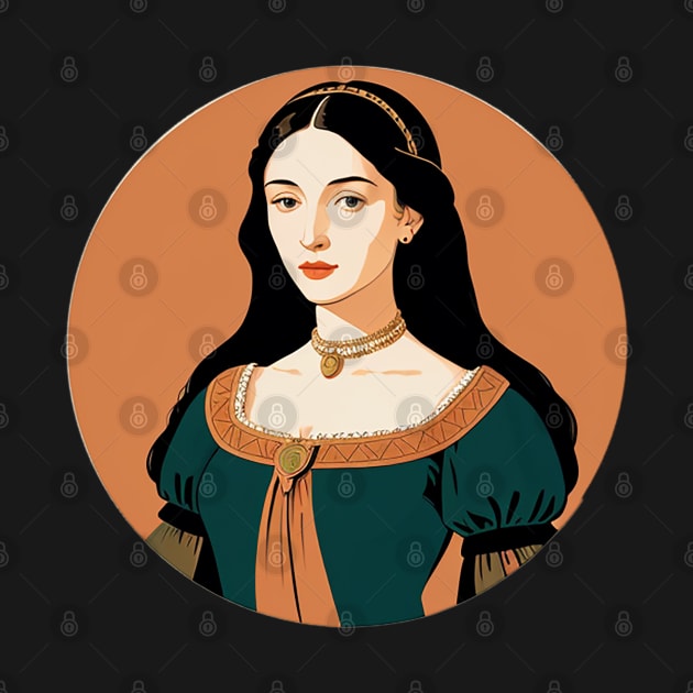 Beautiful Renaissance Woman in a Green Dress by CursedContent