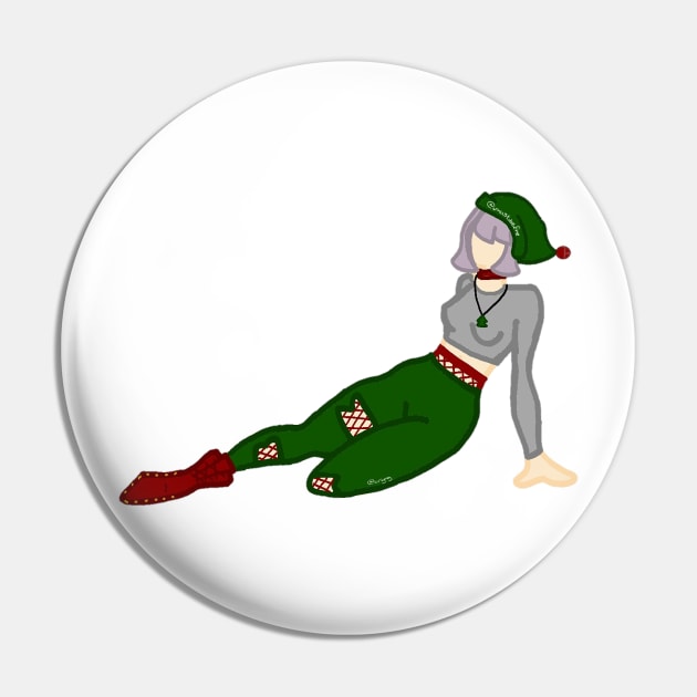 Grunge Christmas Elf Pin by leftoverdoodles