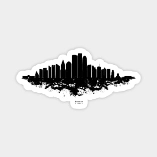 Houston City Skyline - Watercolor Black and White Magnet