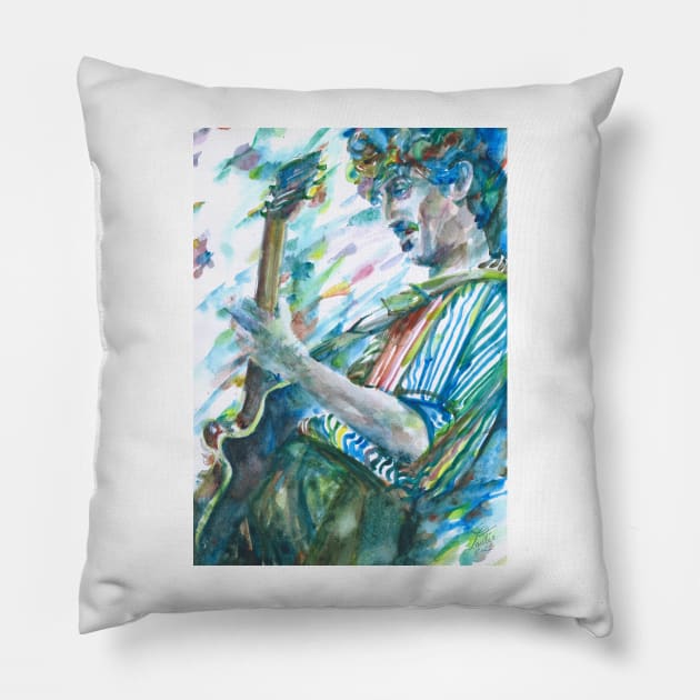 FRANK ZAPPA watercolor portrait .10 Pillow by lautir