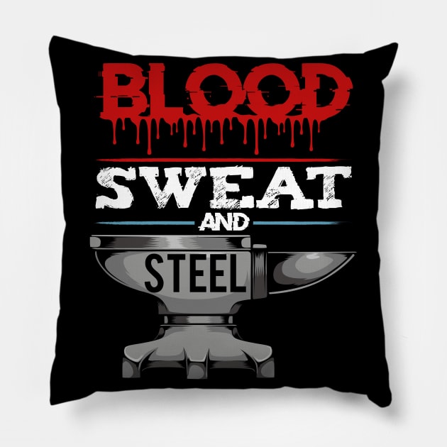 Blacksmith - Blood Sweat And Steel - Smithing Anvil Pillow by Lumio Gifts