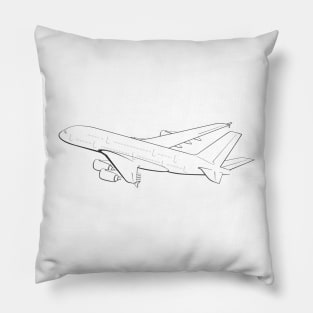 Airbus A380 airliner line art Pillow