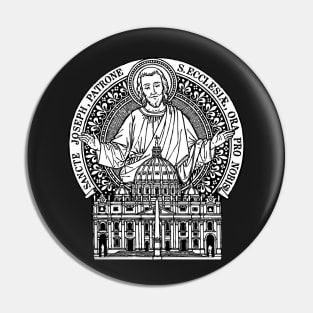 St. Joseph Patron of the Church (Version 2) - Black Bkg Pin